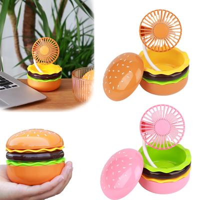 Ventilador de Hambúrguer Carregamento USB Criativo Portátil de Mão Ventilador Elétrico Ventilador de Mesa