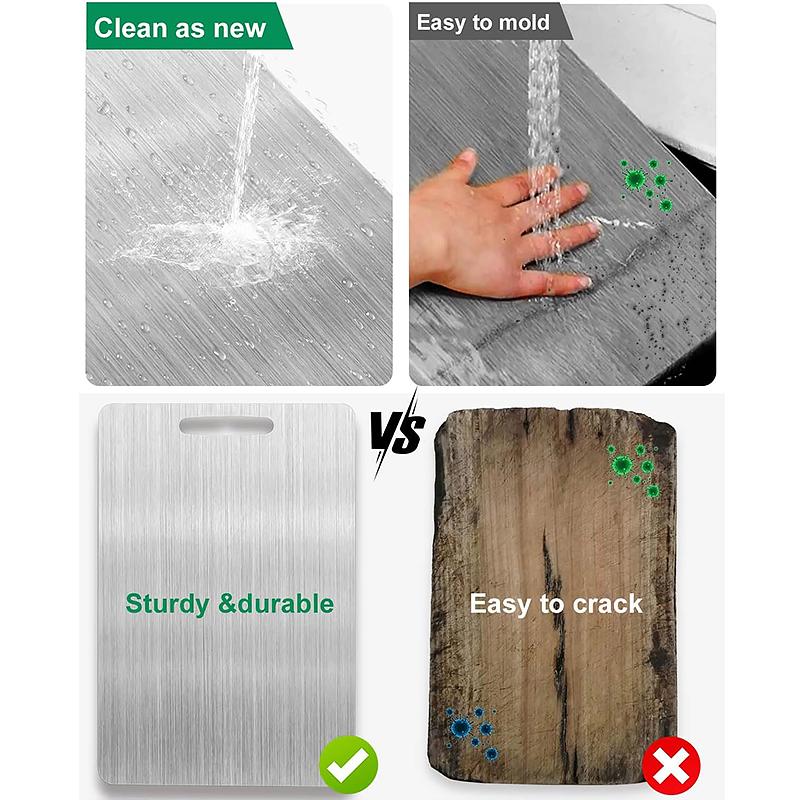 Nerezové krájecí desky do kuchyně, zesílené oboustranné krájecí desky na potraviny