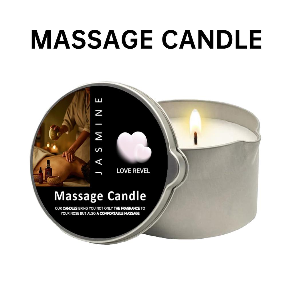 Massage Oil Candle Amber Vanilla 2oz Aromatherapy Candle with Soy Wax Moisturizing Christmas Home Decoration Candle Holders Gift