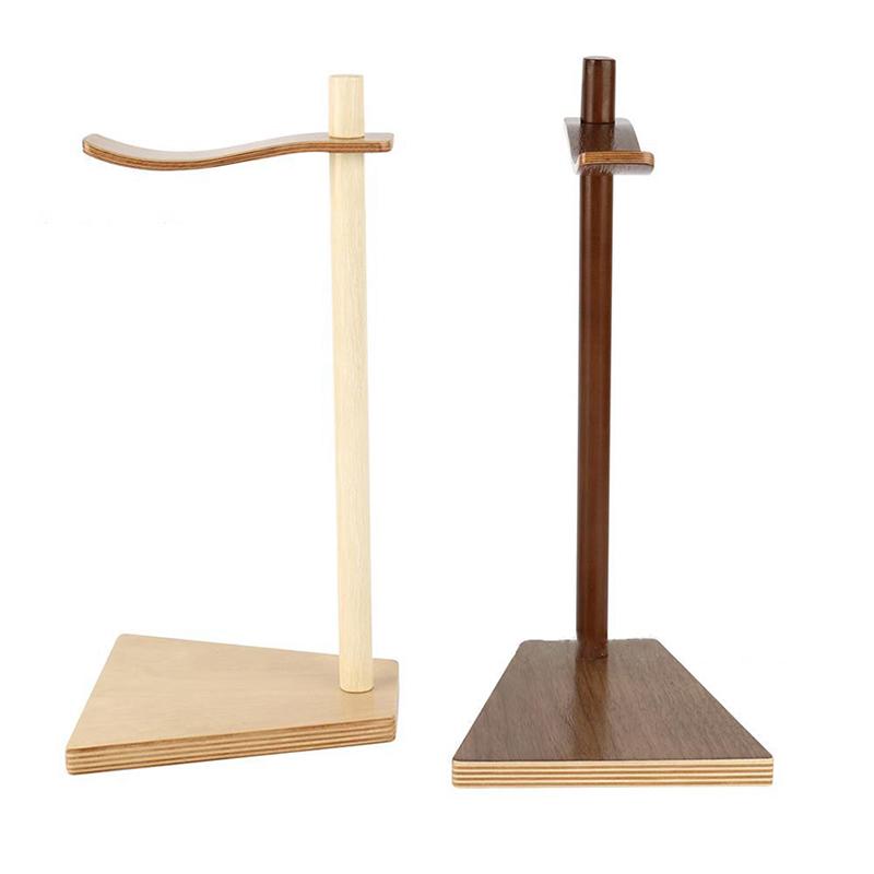 Wood Headphone Stand Headset Holder Earphone Stand Hanger with Wood Supporting Bar, Solid Base for All Headphones Size