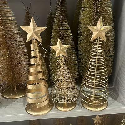 Jern Guld Juletræspynt Festlig Bordpynt Hjemmeindretning til Helligdage Juletræsfigur Julefest Pynt