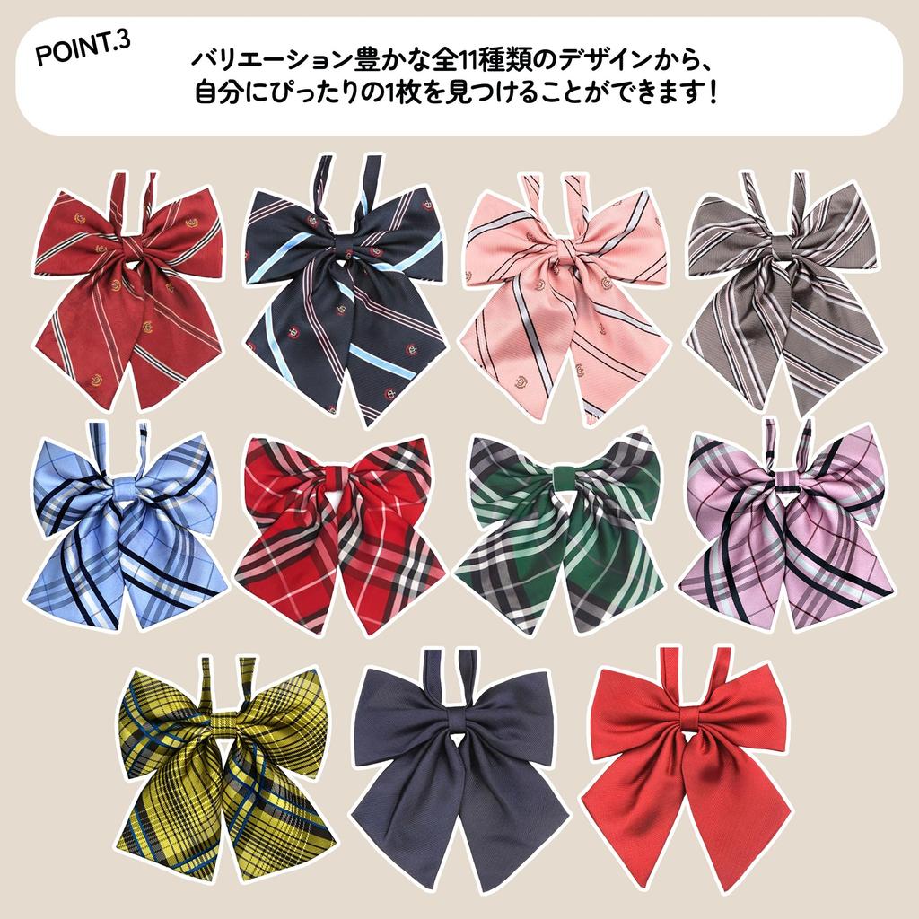 Adjustable School Ribbon, Checkered, Yellow, Bow, Solid Color, for Junior and Senior High School Students, Girls' Uniform Accessories, Multiple