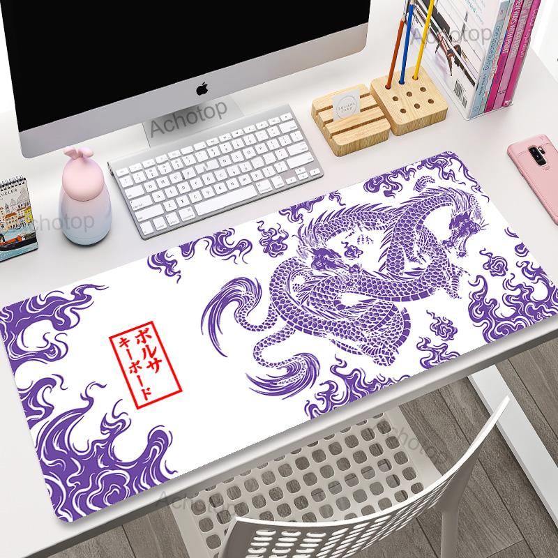 Large Mouse Pad Gaming Mousepad xcm Mouse Mat Chinese Dragon Art Gamer Mousepads PC Desk Pads Pink White Keyboard Mats XXL