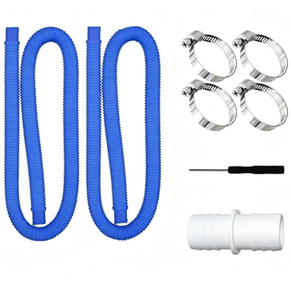 Deux tuyaux de piscine flexibles de 1,5 m avec pinces métalliques pour pompes de piscine de 300/330/530/1000 gallons Tuyau de remplacement pour pompe de piscine hors-sol