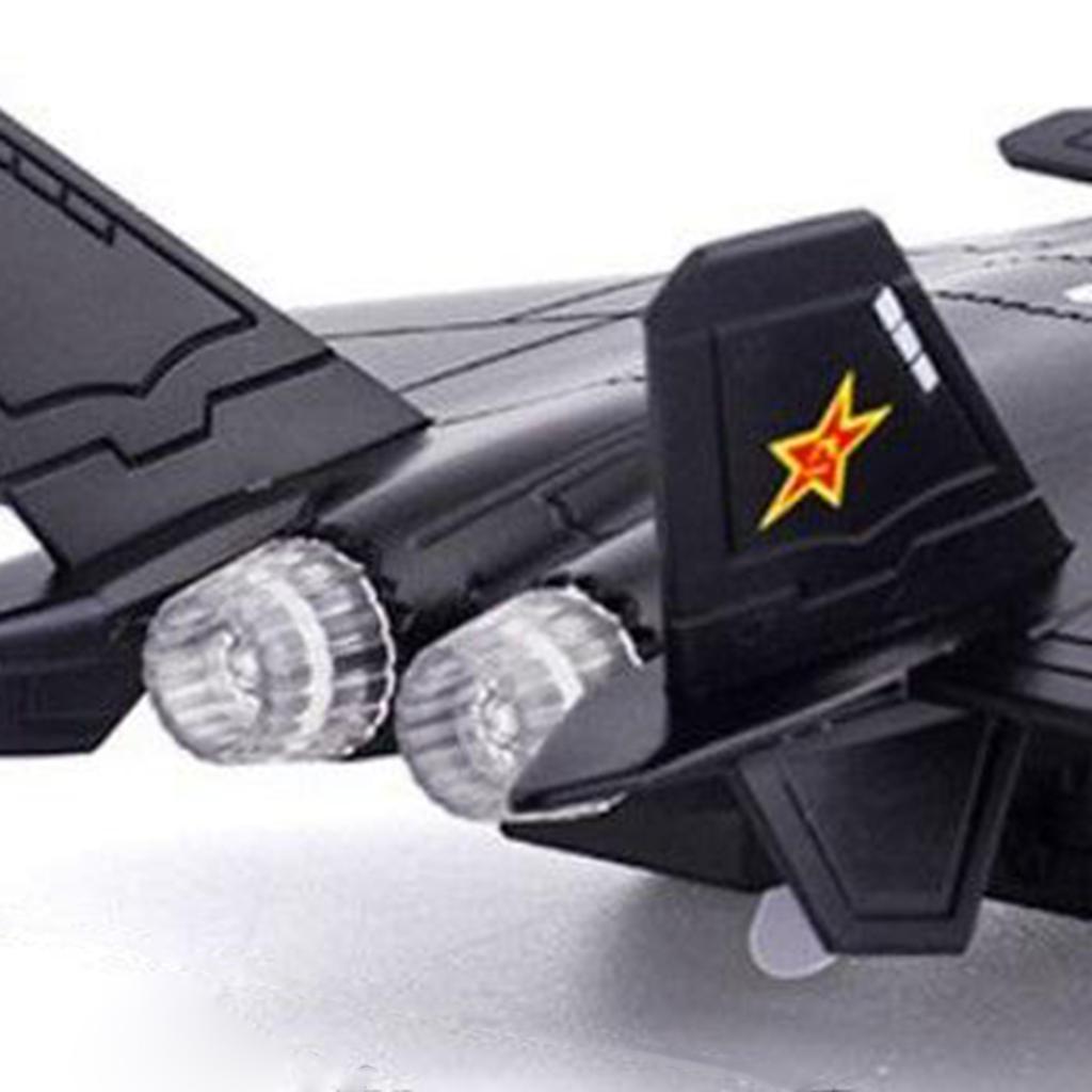 1/100 Scale J-20 Alloy Stealth Fighter Aircraft Airplane Model Simulation Metal Fighter Battle Plane Model Sound Light Kids Gift