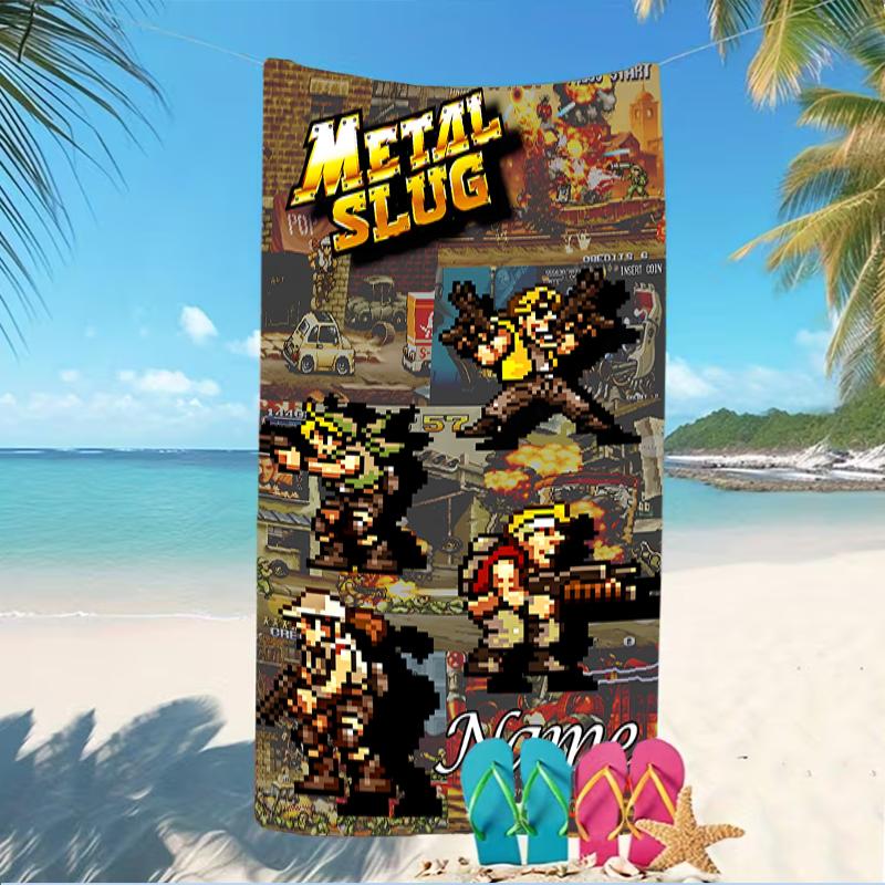 Customizable Personalized Beach Towels Metal Slug Themed designs.Suitable for the Beach, Yoga, Sports;ideal As Beach Accessories