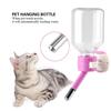 Pet Dog Hanging Drinking Bottle Head Fountain Portable Cat Water Dispenser(S 150ml Pink)