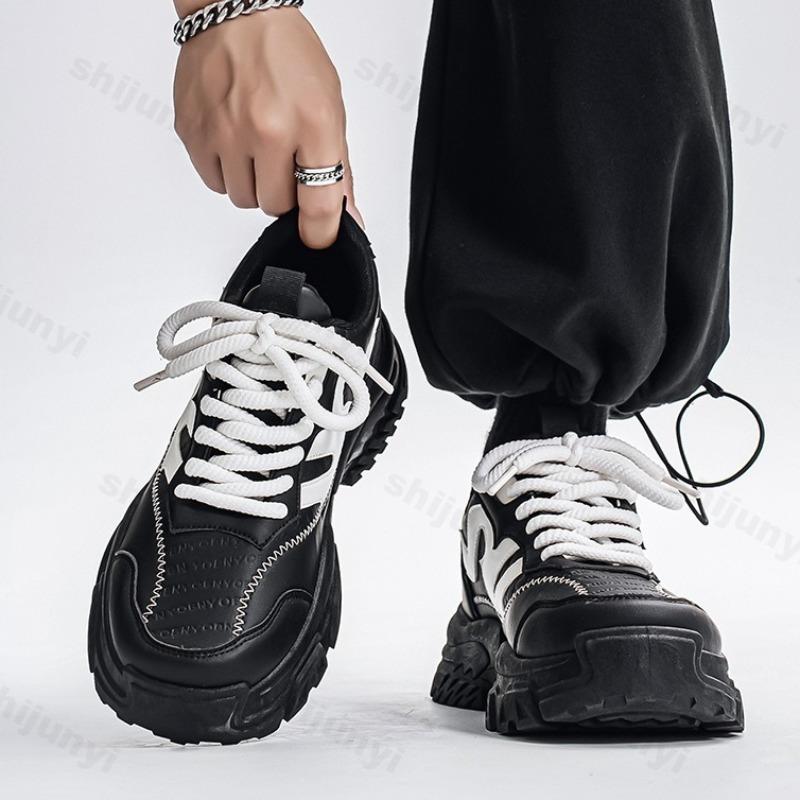 Fashion Niche Design Low Top Casual Thick Soled Sports Shoes for Men 2025 Autumn New Fashion Trend Versatile Comfortable Chunky sneakers