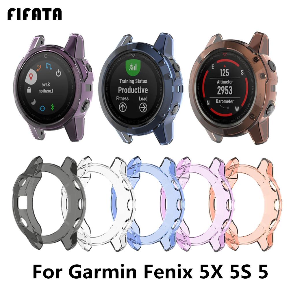 FIFATA Case For Garmin Fenix 5X 5 5S Smart Watch TPU Soft Silicone Cover Bumper For Fenix5 5S 5X Protector Frame Shell Accessory