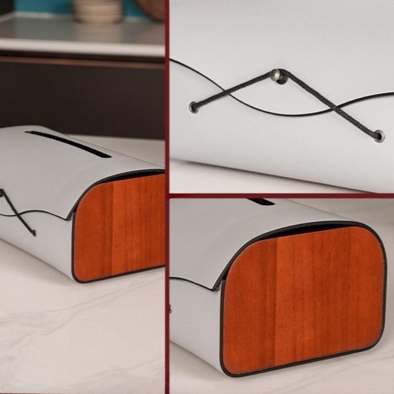 Leather Tissue Box Luxury Tissue Storage Case Aesthetic Napkin Organizer Boxes Elegant Plush Napkin Cases Table Decorations