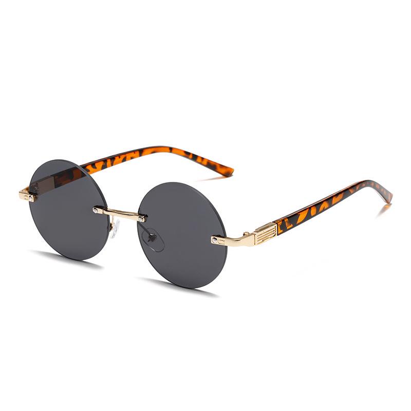 Unisex Retro Frameless Round Sunglasses – Stylish European and American Design