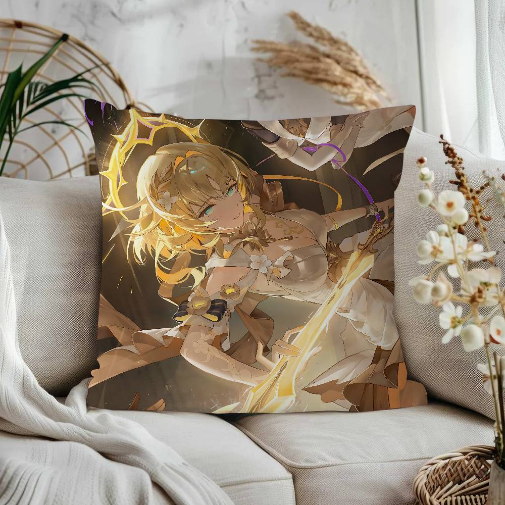 Anime Honkai Star Rail A-AglaeaS Office Cushion Pillowcase Car Cushion Cover45X45CM Lumbar Pillowcase Sofa Pillowcover