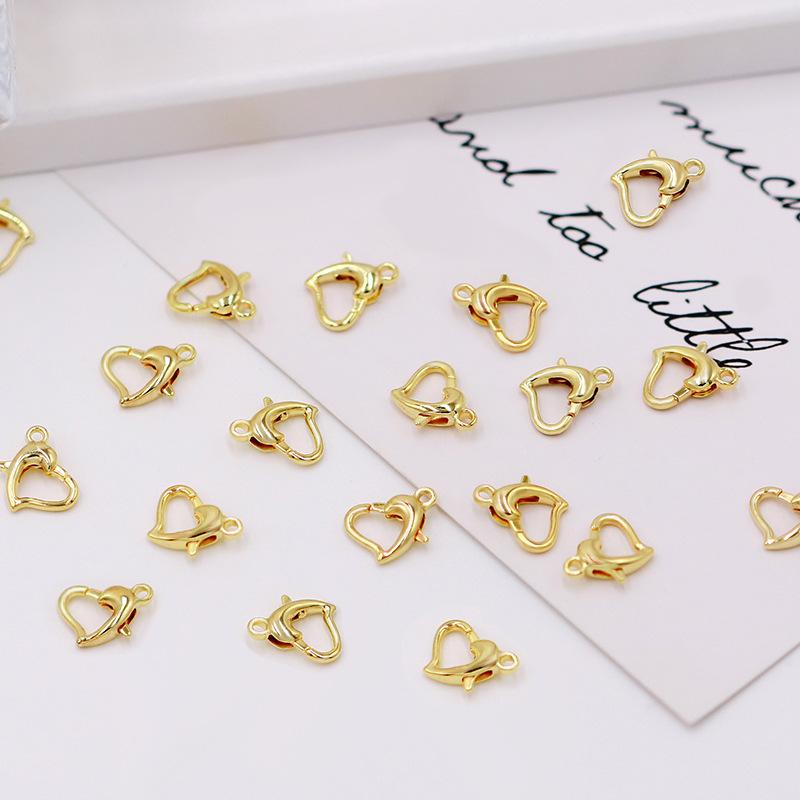 10pc DIY Jewelry Accessories Heart-shaped Peach Heart Lobster Clasp Necklace Clasp Necklace Bracelet Extension Link Clasp Accessories