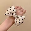 Korean Style Polka Dot Bow Scrunchie, Sweet Cute Hair Elastic for Women & Girls Elegant Hair Accessory for Daily Wear