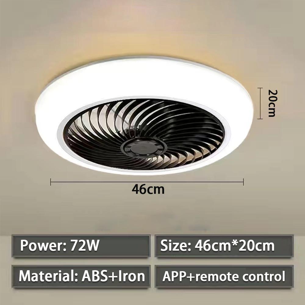 72W Electric Ceiling Fan Light Kitchen Toilet Ceiling Fan Lamp Bedroom Intelligent 6-speed Timed LED Ceiling Fan