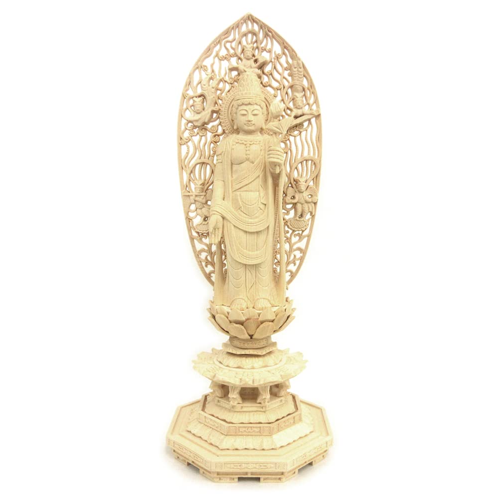 

специальная статуя Будды Каннон стоящая статуя размеры высота 28 ширина 10 глубина 10 Высококачественная резьба по дереву из кипариса Хитен гало