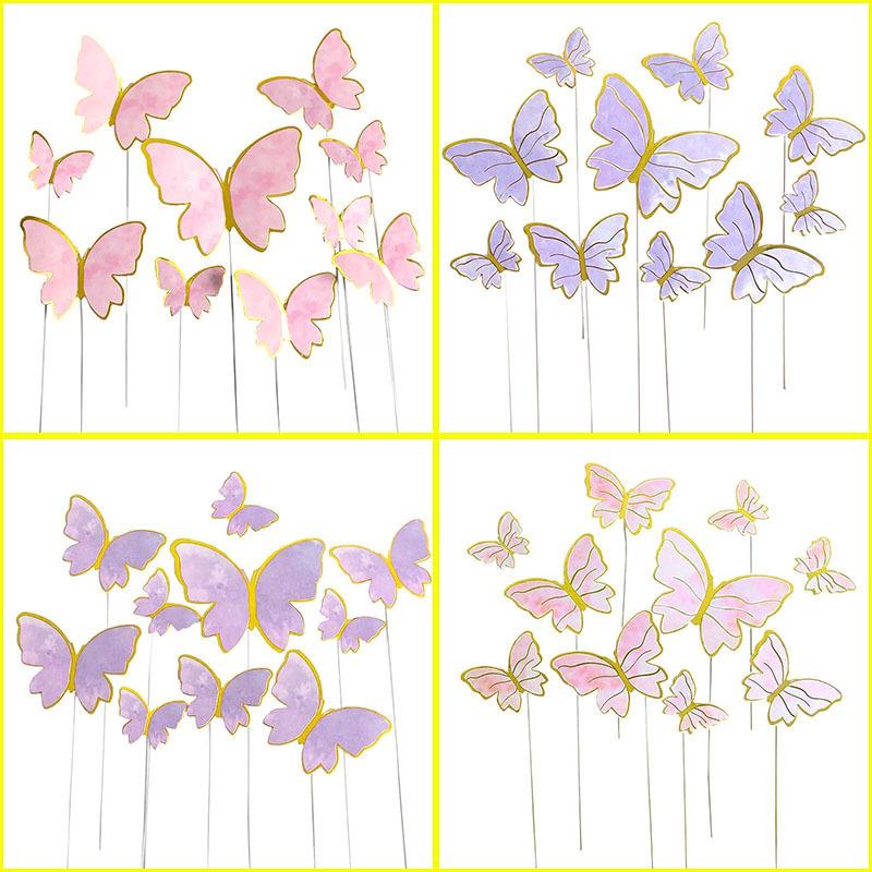 Wrought Iron Butterfly Cake Topper Set - Birthday & Holiday Insert Cards