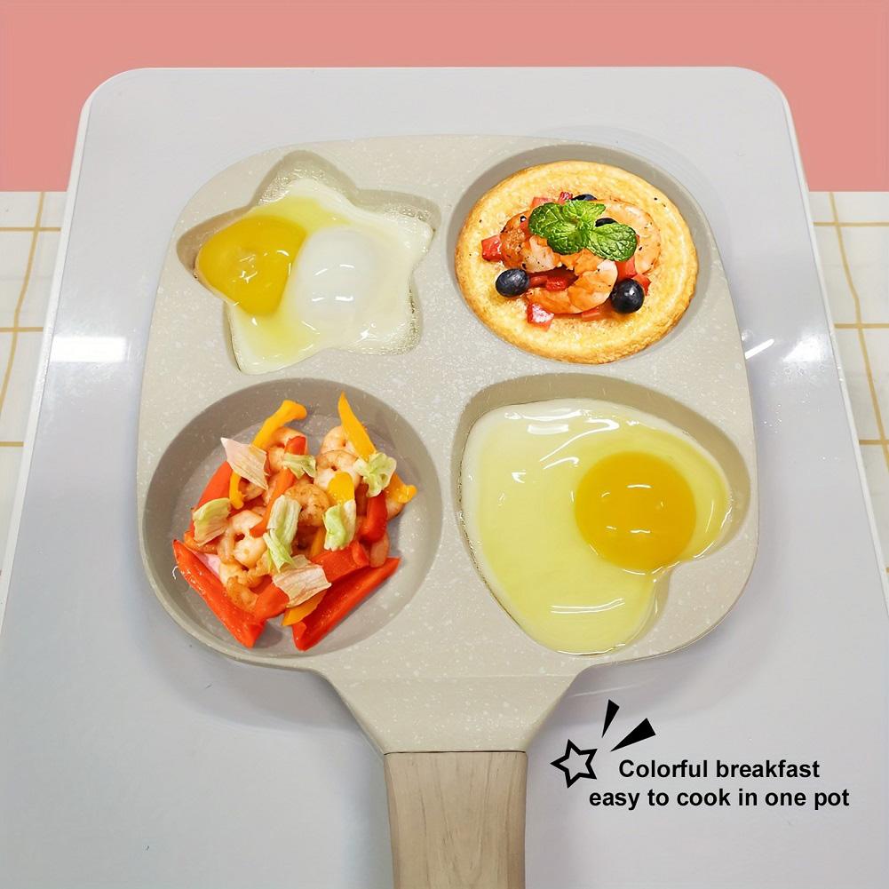 4-Hole Frying Pot Pan Thickened Omelet Pan Non-stick Egg Pancake Steak Pan Cooking Egg Ham Pans Breakfast Maker Cookware Pan