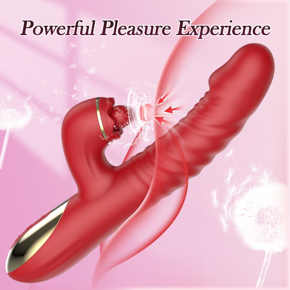 Powerful Thrusting Vibrator Female Clitoris Sucker Vacuum Stimulator Tongue Licking Dildo Adult Supplies Vibro Sex Toy for Women