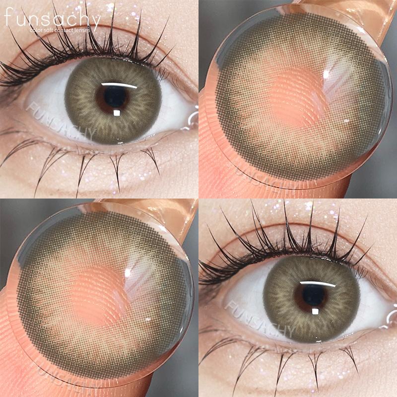 

FUNSACHY 1 пара коричневых цветных контактных линз для глаз, натуральные коричневые контактные линзы для глаз, цветные линзы, контактные линзы для красоты для учеников