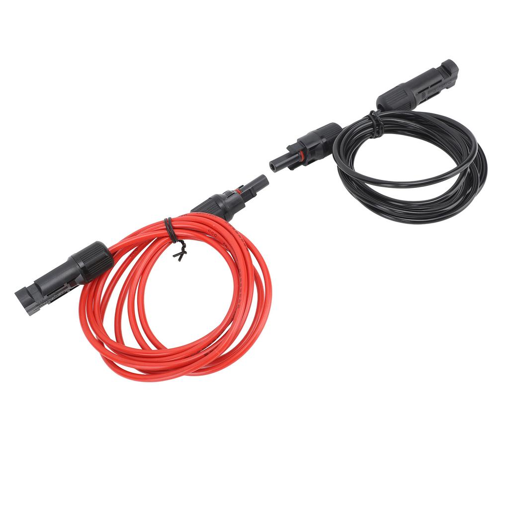 Cablu prelungitor panou solar 2m 6.6ft 12AWG cu conectori mamă și mascul, roșu și negru, 2.5mm2