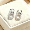 Exaggerated Brass Zircon Diamond Earrings - Trendy European & American Style