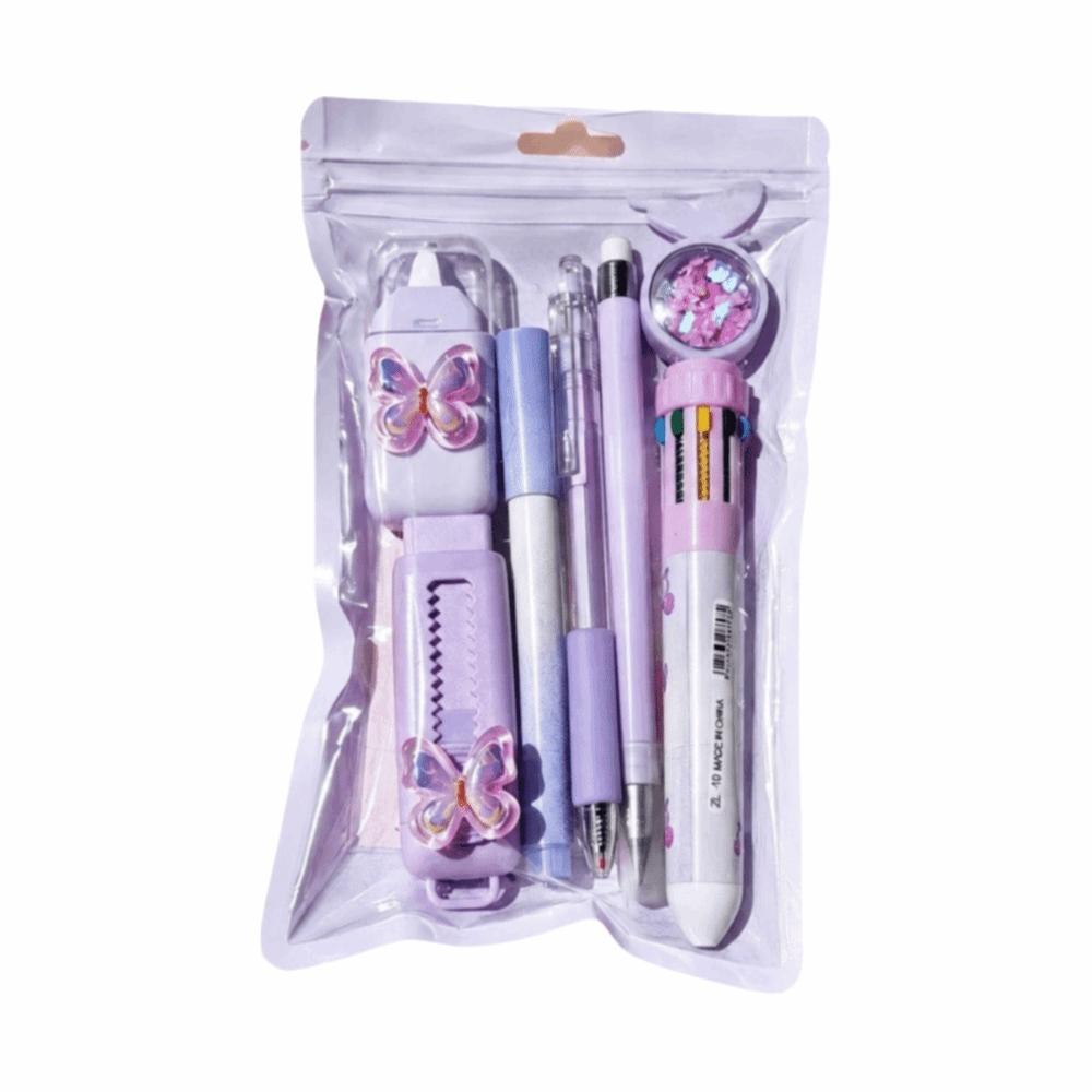 Butterfly Themed Stationery Kit Complete Stationery Ballpoint Pen Sticky Notes  School Supplies
