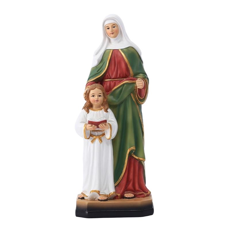 

Priest Anne with Marys Sculpture Religious Renaissances Figurines Statue Home Decors Christian Priest Statue 8.5 Highs 1