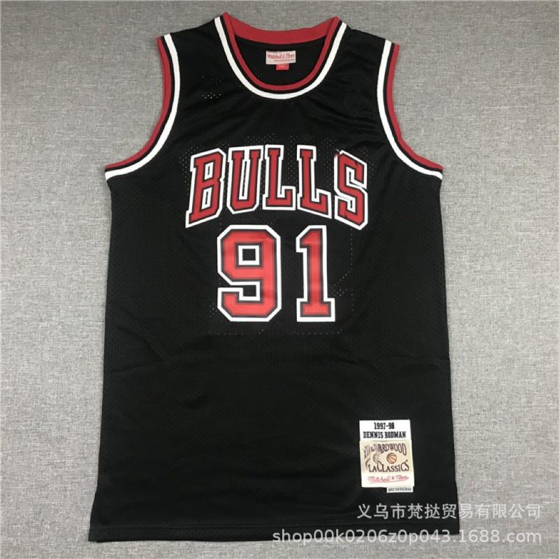 Chicago Bulls Retro Basketball Jersey Pippen 23 Rodman 33 Jordan 91 Embroidered Cotton Unisex V-Neck Sleeveless Sportswear