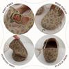 Girls Moccasins Round Toes Printed Flora Kids Flat Shoes Sweet Hook&loop 2025 New Children Leather Shoes Rubber Soft Sole Retro