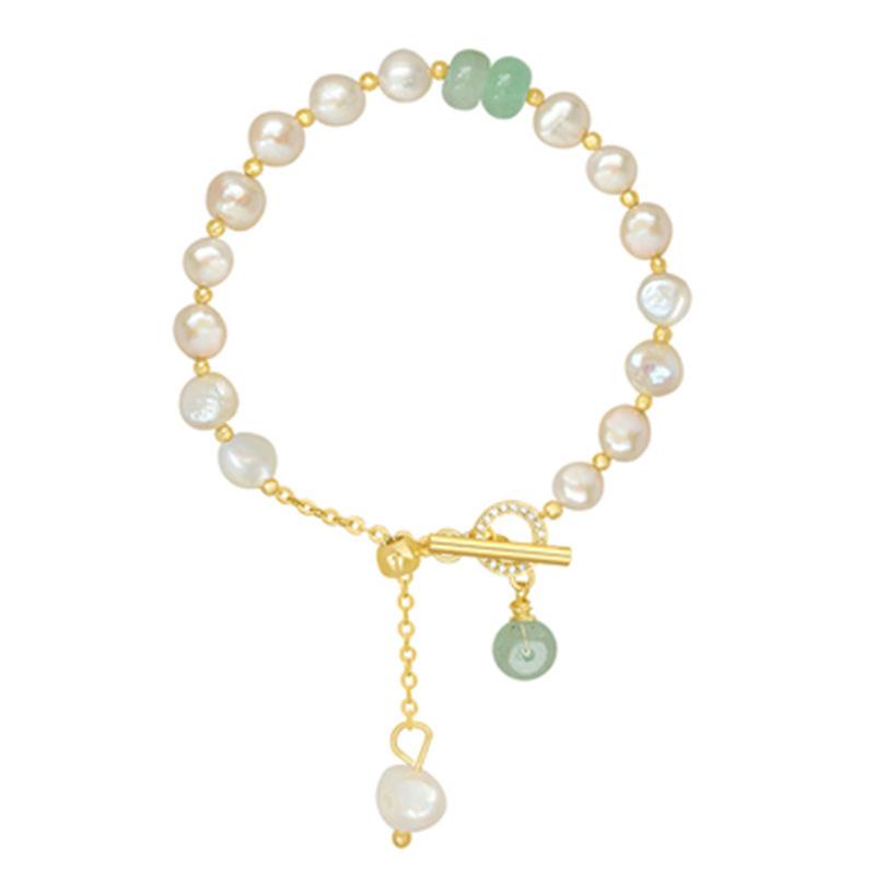 Exquisite Green Color Beads Pearl Pendant Bracelet For Women Crystal Chain Bracelets Bangles 2023 Trend Custom Jewelry