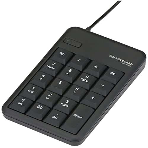 ELECOM Numeric Keypad Wired Membrane M Size with USB Port Highly Durable 10 Million Times Black TK-TCM012BK