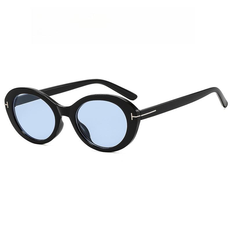 New Retro Oval T-shaped Sunglasses Women's Fashion Street Photography Trend Versatile Sunglasses UV400 Shades Eyewear