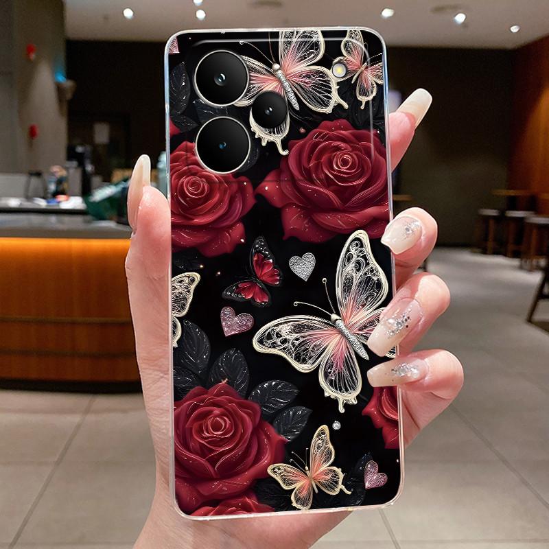 Phone Case For OPPO Realme P4 Coque Realme P4 Pro Funda P4PRO Butterfly Protective Casing Transparent Soft Silicone TPU Cover