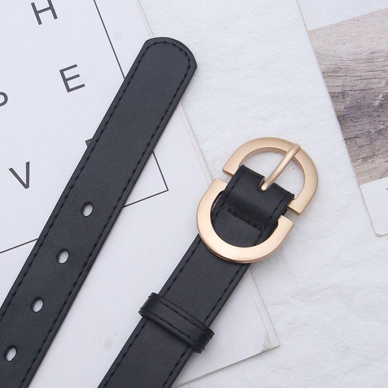 

Stylish Summer Women s Ins Fashion Minimalist Pu Buckle Belt For Jeans And Coats Black