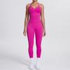 Seamless solid color beauty back vest, trousers, yoga suit set, tight running, fitness, yoga two-piece set