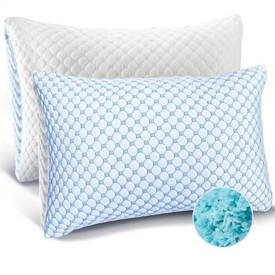 Oreiller de lit en mousse à mémoire de forme, oreiller de lit pour dormir, oreiller respirant avec housse d'oreiller amovible et lavable, oreiller de lit 51 x 76 cm