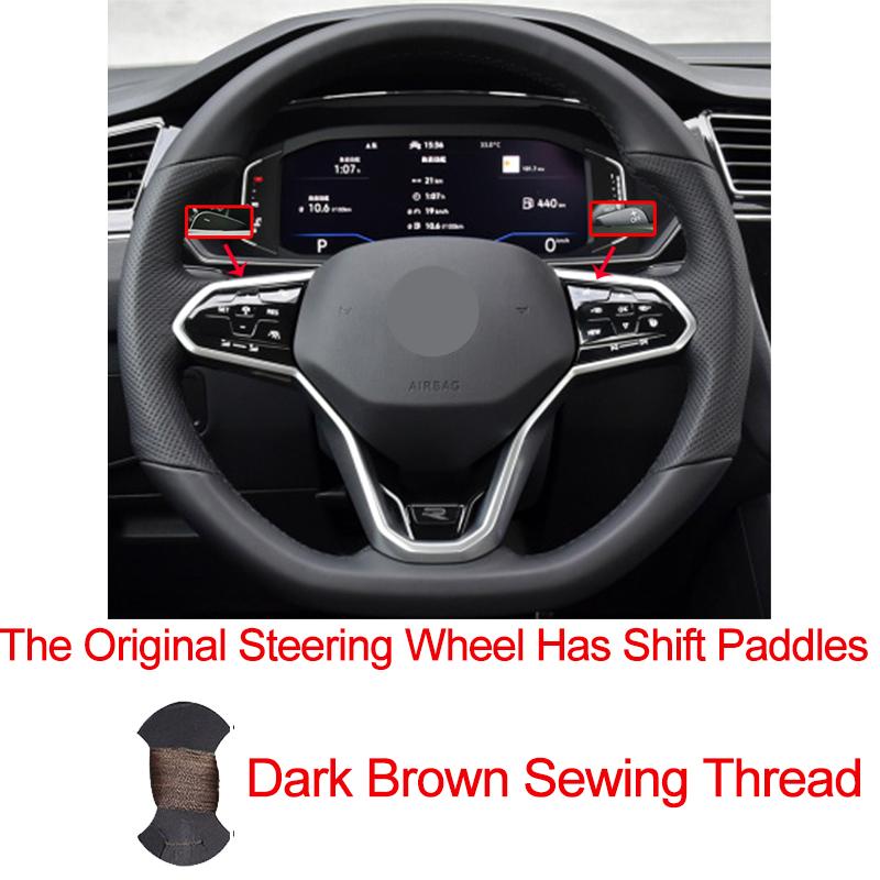 Hand Sew Car Steering Wheel Cover For Volkswagen VW Golf 8 MK8 GTI Golf GTE 2020 2026 Braid On the Steering Wheel Car Protector