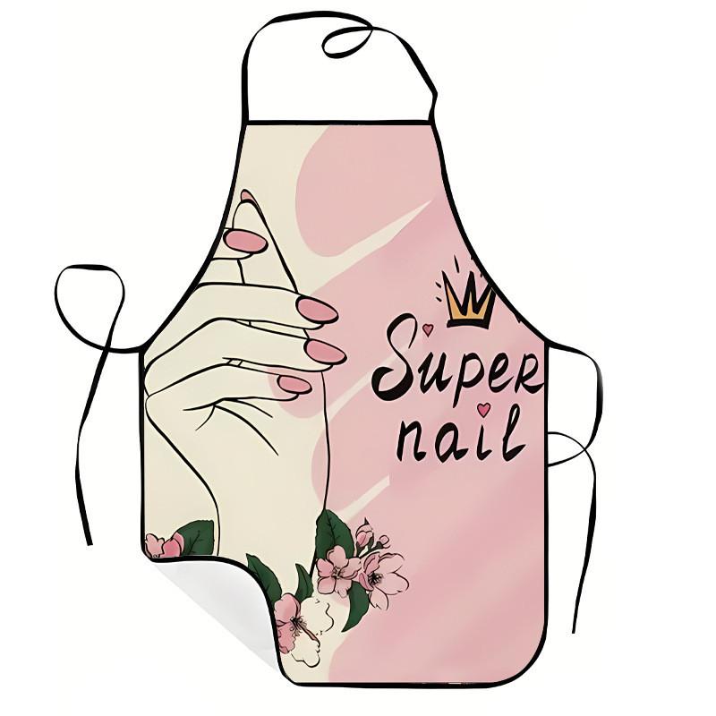 Waterproof Sleeveless Apron With Unique Print For Barbecuing And Creative Styling