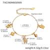 Qiong Yao Zirconia Cat Bell Pendant Necklace & Bracelet DIY Set - Stainless Steel