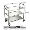 Stainless Steel Mobile Dining Cart – Three-Tier Restaurant and Hotel Dish Collection and Beverage Trolley.