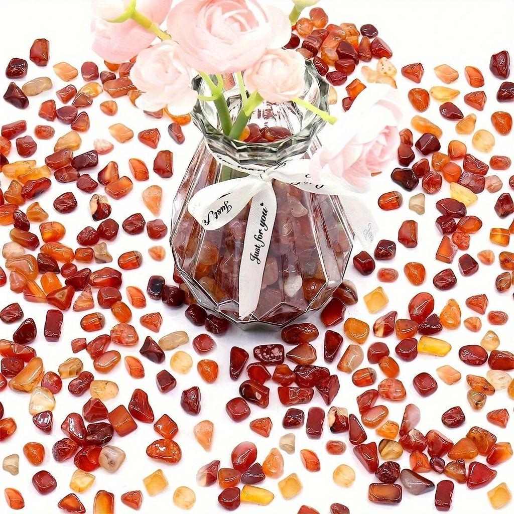 Natural Red Agate Stones for Crafts and Decor: Gravel for Bonsai, Fish Tanks, Nail Art, Phone Cases, and Educational Use.