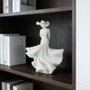 3D Ornament Figurine White Dancing Lady Statue Flowing Skirt Simple Console Living Room Decor Sculpture Gift For Women Girl