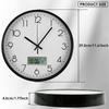 Wall Clock 11.6 Inch Round Wall Clocks Battery Operated Wall Clock with LCD Display for Perpetual Calendar and F° Temperature