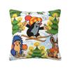 The Little Mole & Friends Pillow Cover Polyester Pillow Case Cushion Cover Funny Design Pillowcases For Living Room Chair
