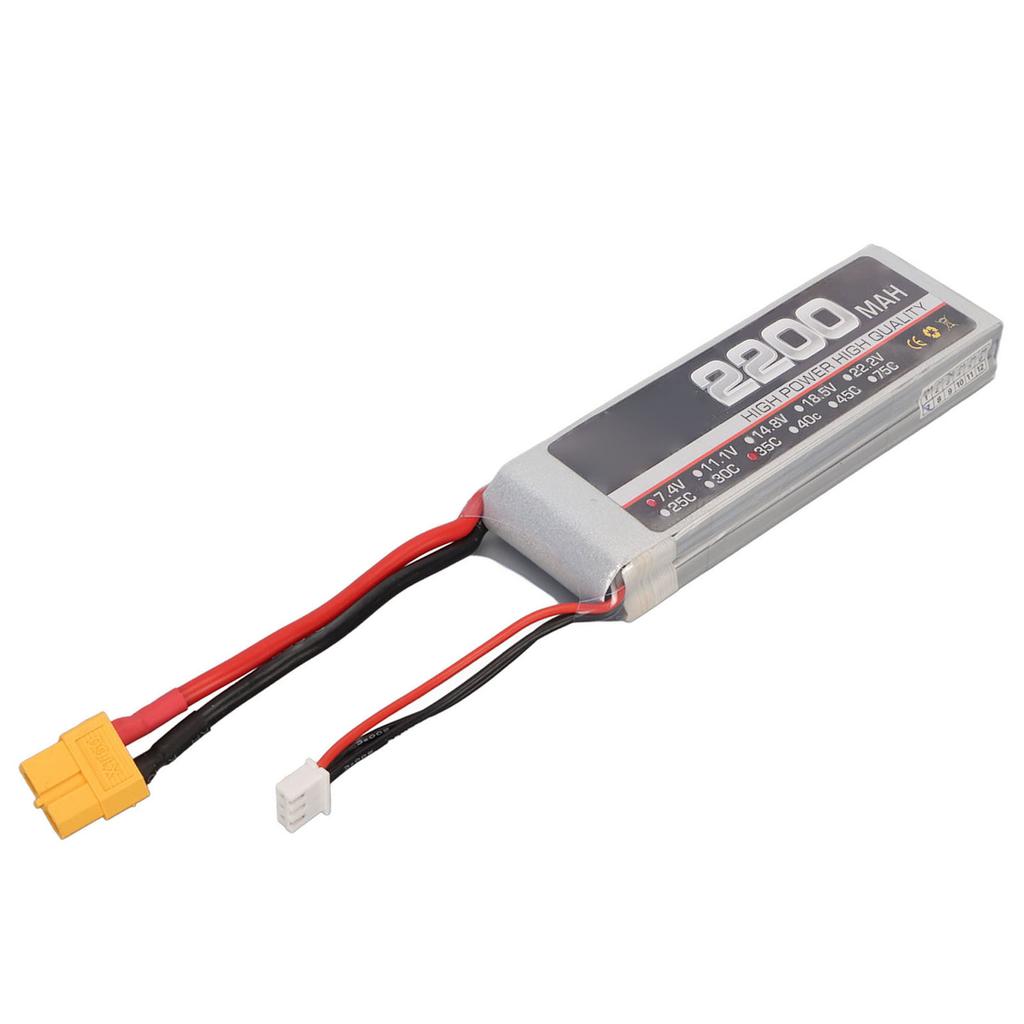 7.4V 2S 2200mAh 35C   Battery RC Airplane High Rate Lithium Battery with XH Balance Head for Replacement