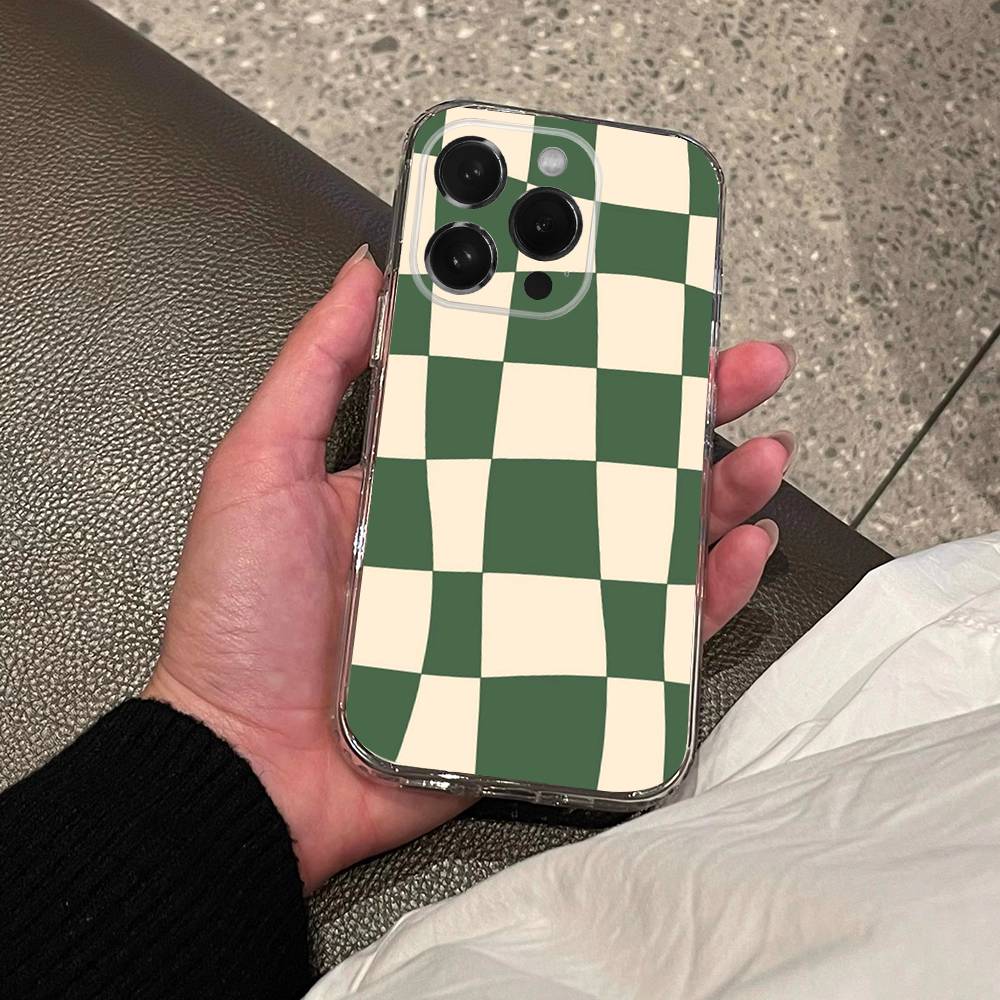 checkerboard checked chess board Phone Case For iPhone 17,16,15,14,13,12,11 Pro,Max,Plus,X,XS,XR,SE4 Mini Transparent Soft Cover