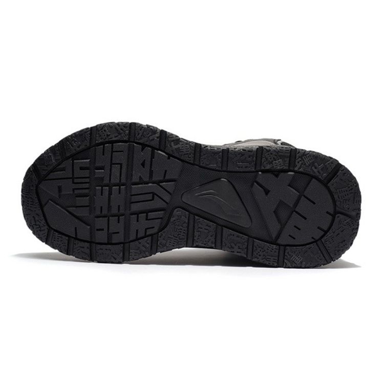 LiNing Walker Reflective Mid-Top Youth Running Shoes Kids Running Shoes Black YKER004-13