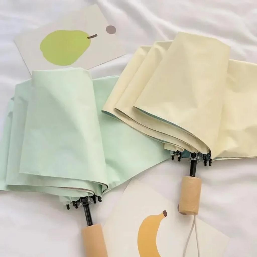 Women'S Sunny And Rainy Dual-Use High-Value Glue Folding Umbrella Durable Sunscreen Umbrella Ins Color