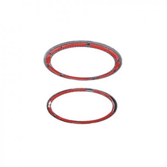 Carbon Fiber For 2022+ Subaru XV Front Rear Car Logo Emblem Badge Ring Cover ABS